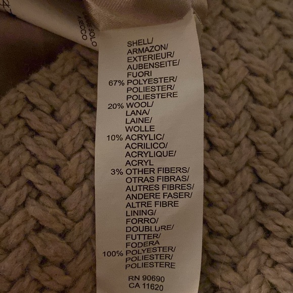 Kensie Wool blend toggle close beige tweed look jacket - Picture 3 of 16